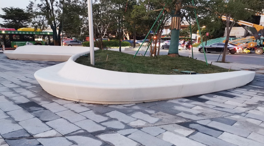 廣州海珠區琶洲展館GRC坐凳樹池工程案例