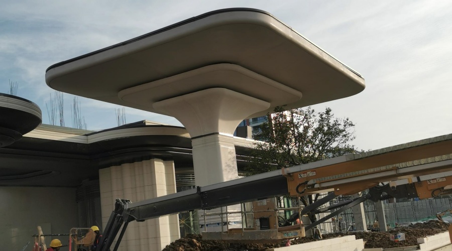 合肥華蓋售樓部UHPC柱子造型安裝落地 合肥華蓋售樓部UHPC柱子造型安裝落地